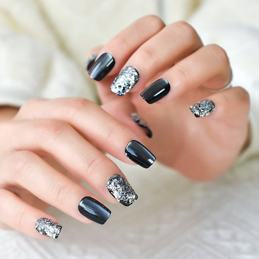 Handgefertigte Press-Ons Gelee Rose Gel Kristall Petie Sargnägel