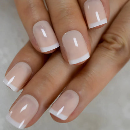 Short Square Small French Tips L5608