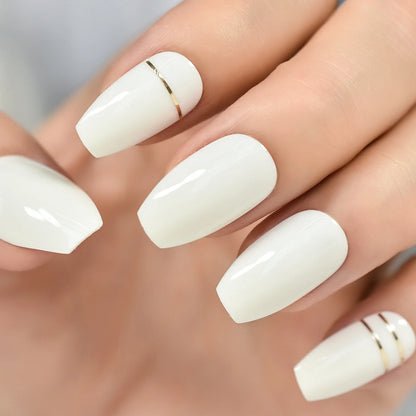 Medium Coffin White Sliver Lines L6491