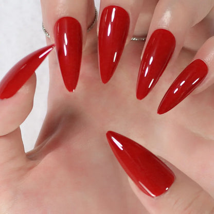 Medium Stiletto Solid Color Red L6318