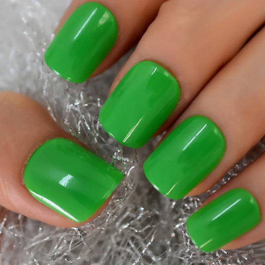 Short Round Solid Color Green L6269