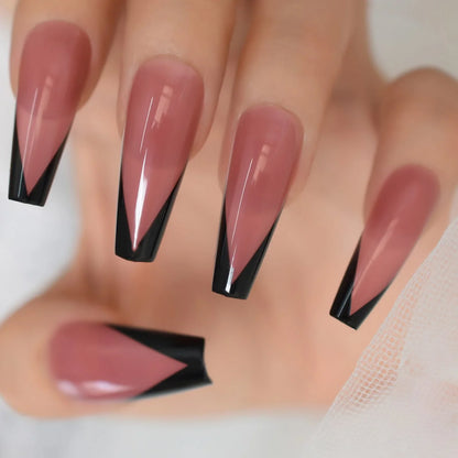 Medium Coffin French Gel Tips L6205