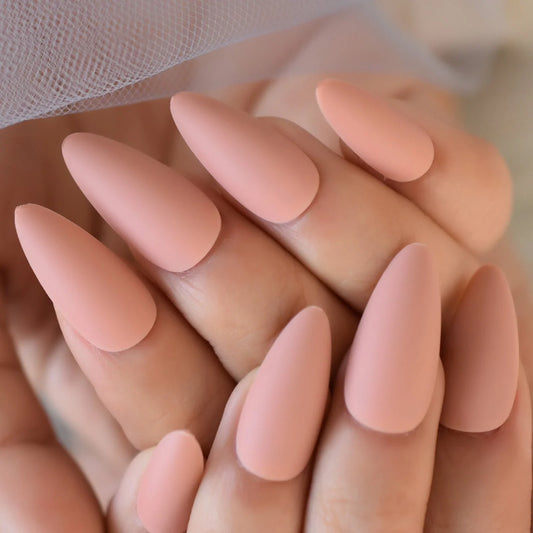 Medium Almond Matte Solid Color Pink L5847