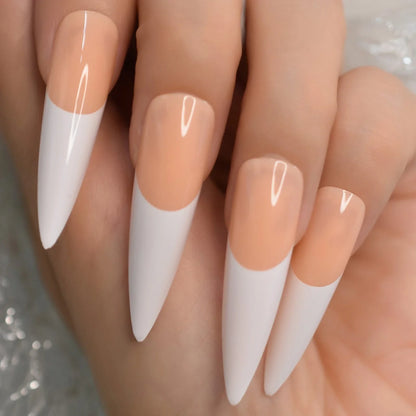 XXL Long Stiletto French Tips L6154