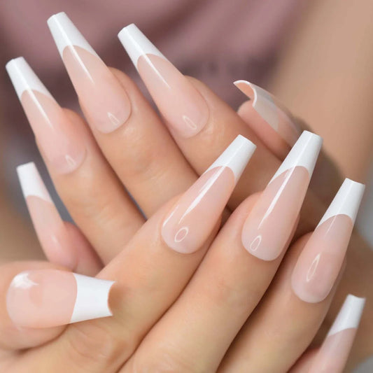 Long Coffin Classy French Tips L5864