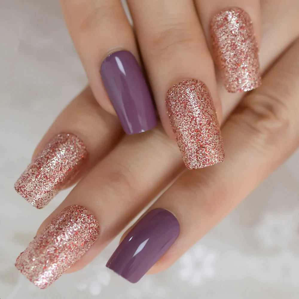 Medium Square Glitter Purple L5719