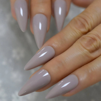 Medium Stiletto Solid Color Gray L5617