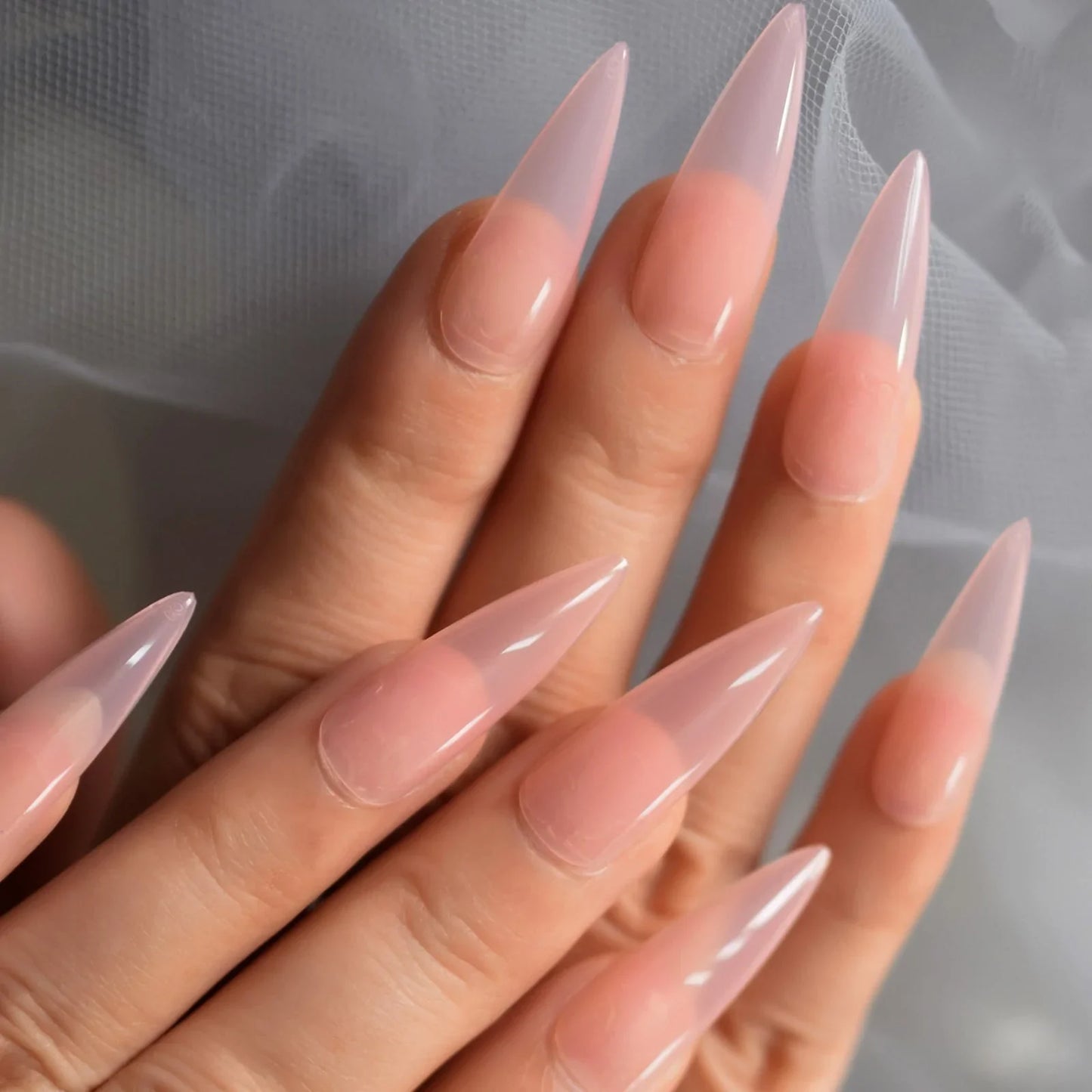 Long Stiletto Translucency Pink L6152