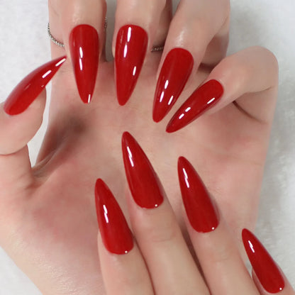 Medium Stiletto Solid Color Red L6318