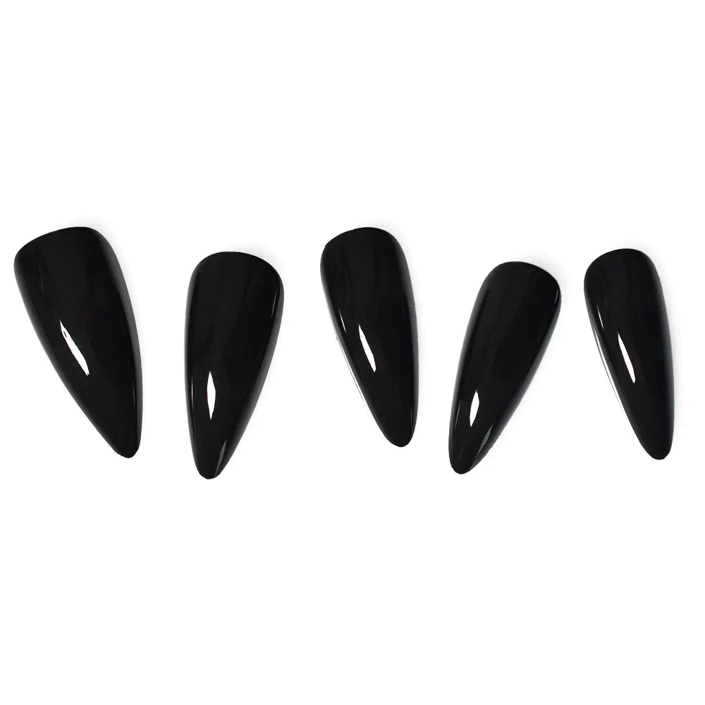 Medium Stiletto Solid Color Black L5613