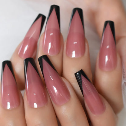 Medium Coffin French Gel Tips L6205