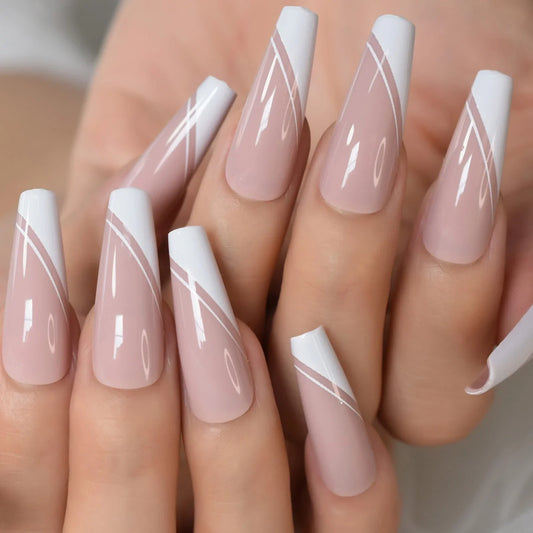 Long Coffin French Tips L6227