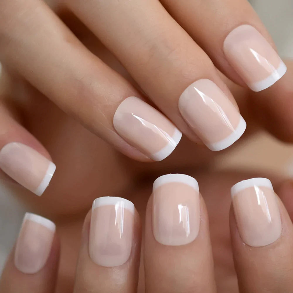 Short Square Small French Tips L5608