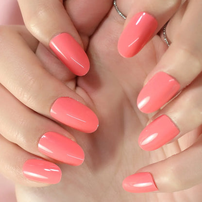 Short Squoval Solid Color Peach L6326