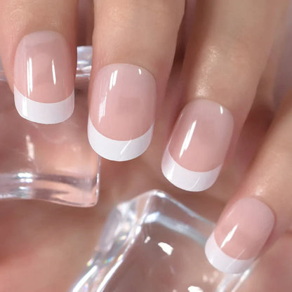 Short Round Classy HOT French Tips L5607