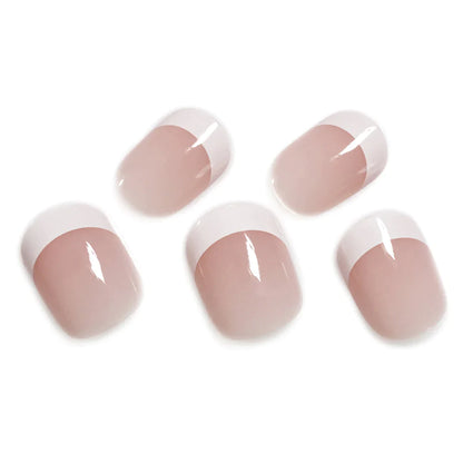 Short Round Classy HOT French Tips L5607