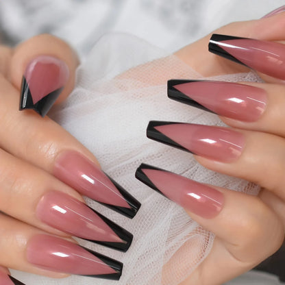 Medium Coffin French Gel Tips L6205