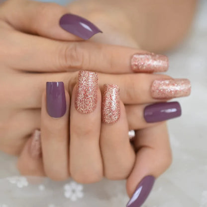 Medium Square Glitter Purple L5719