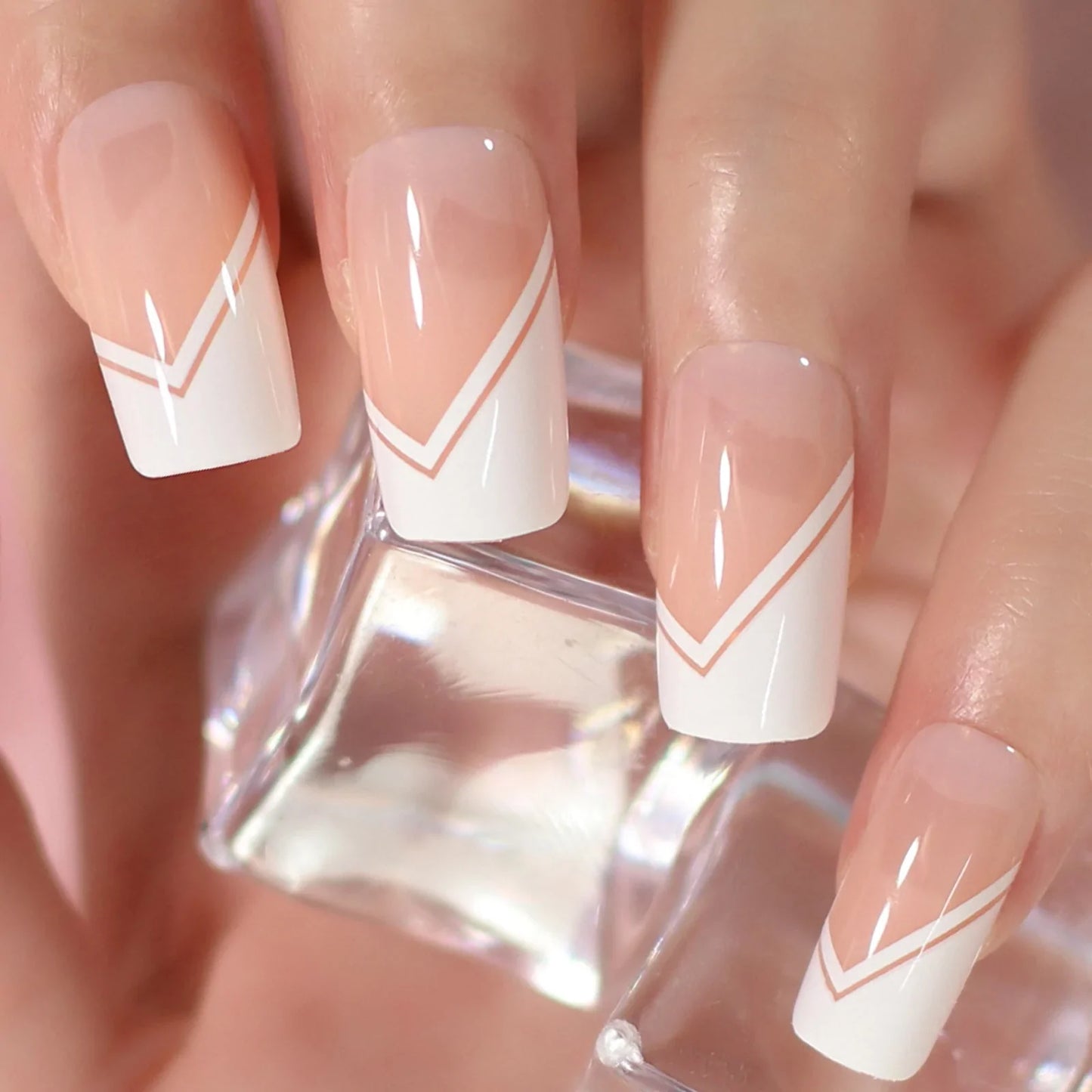 Medium Square French Tips L6218