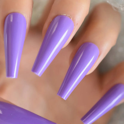 Long Coffin Solid Color Purple L5811