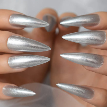 Long Stiletto Sliver Glitter L6126