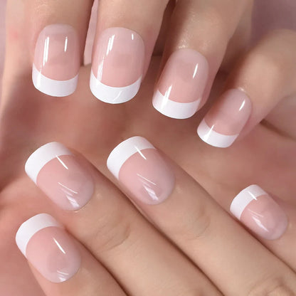 Short Round Classy HOT French Tips L5607